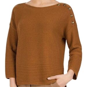 Gerard Darel Paris Boatneck Caramel Color Stanley Wool Cashmere Knit Sz 2 Medium